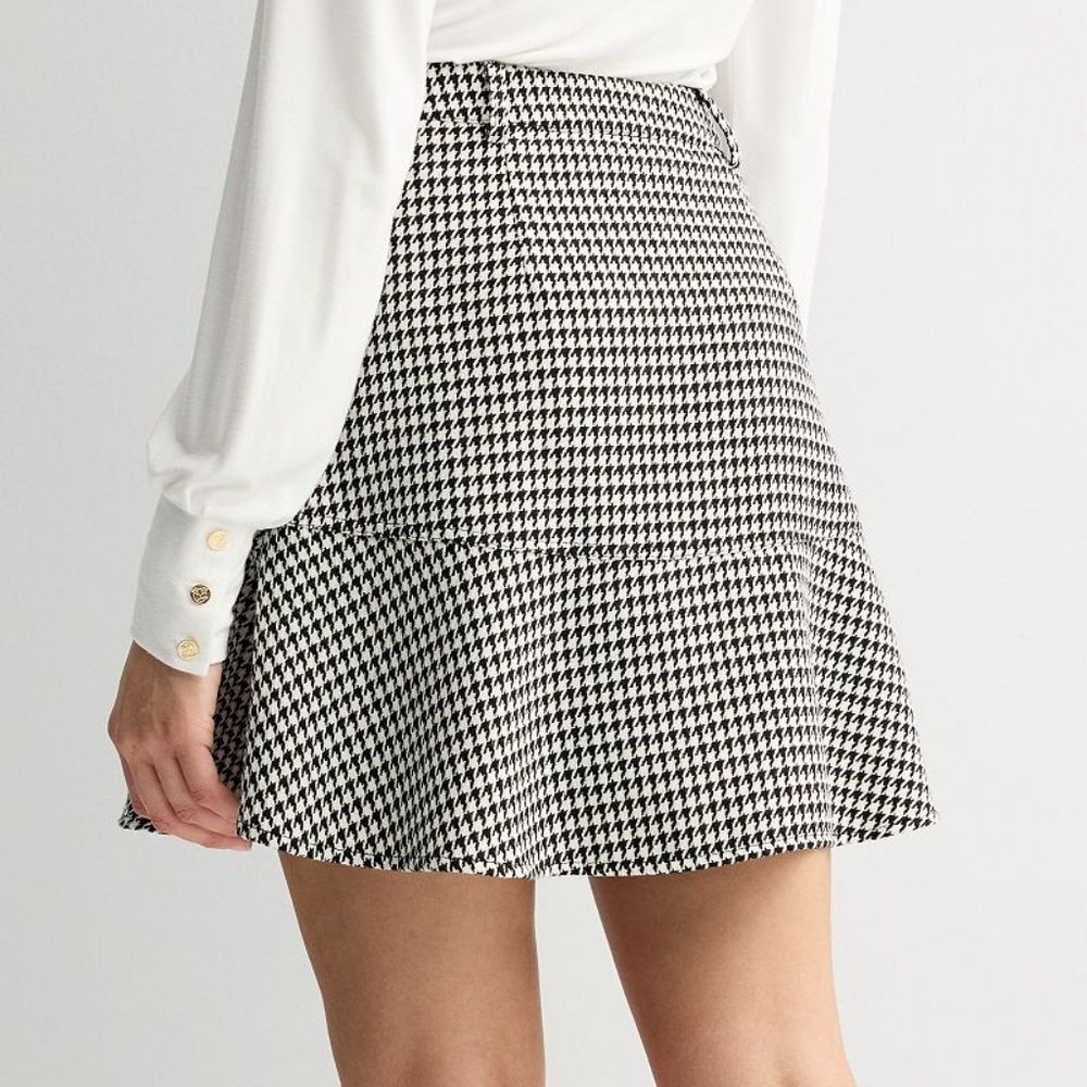 Draper James Houndstooth Skirt Mini Sz 8 WS25 - Picture 2 of 9